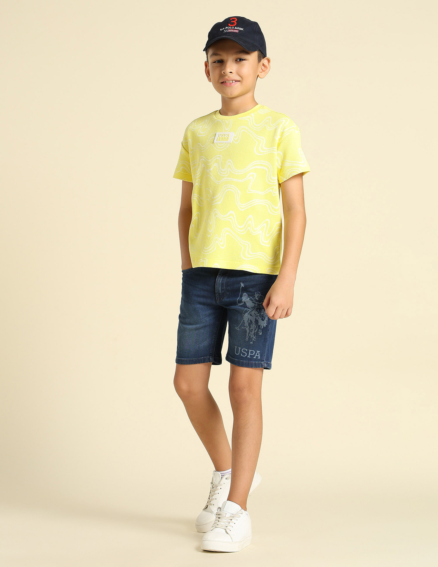 U.S. Polo Assn. Kids Boys Regular Fit Abstract Printed T-Shirt