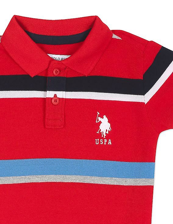 U.S. Polo Assn. Kids Horizontal Stripe Pique Polo Shirt