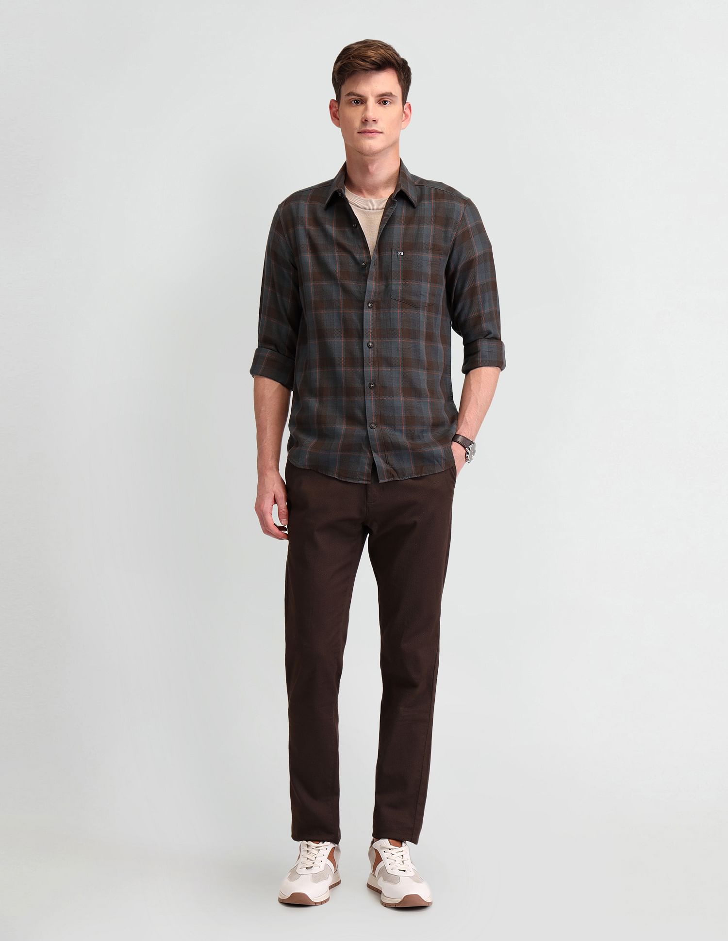 Arrow Sport Slim Fit Gun Club Checks Shirt