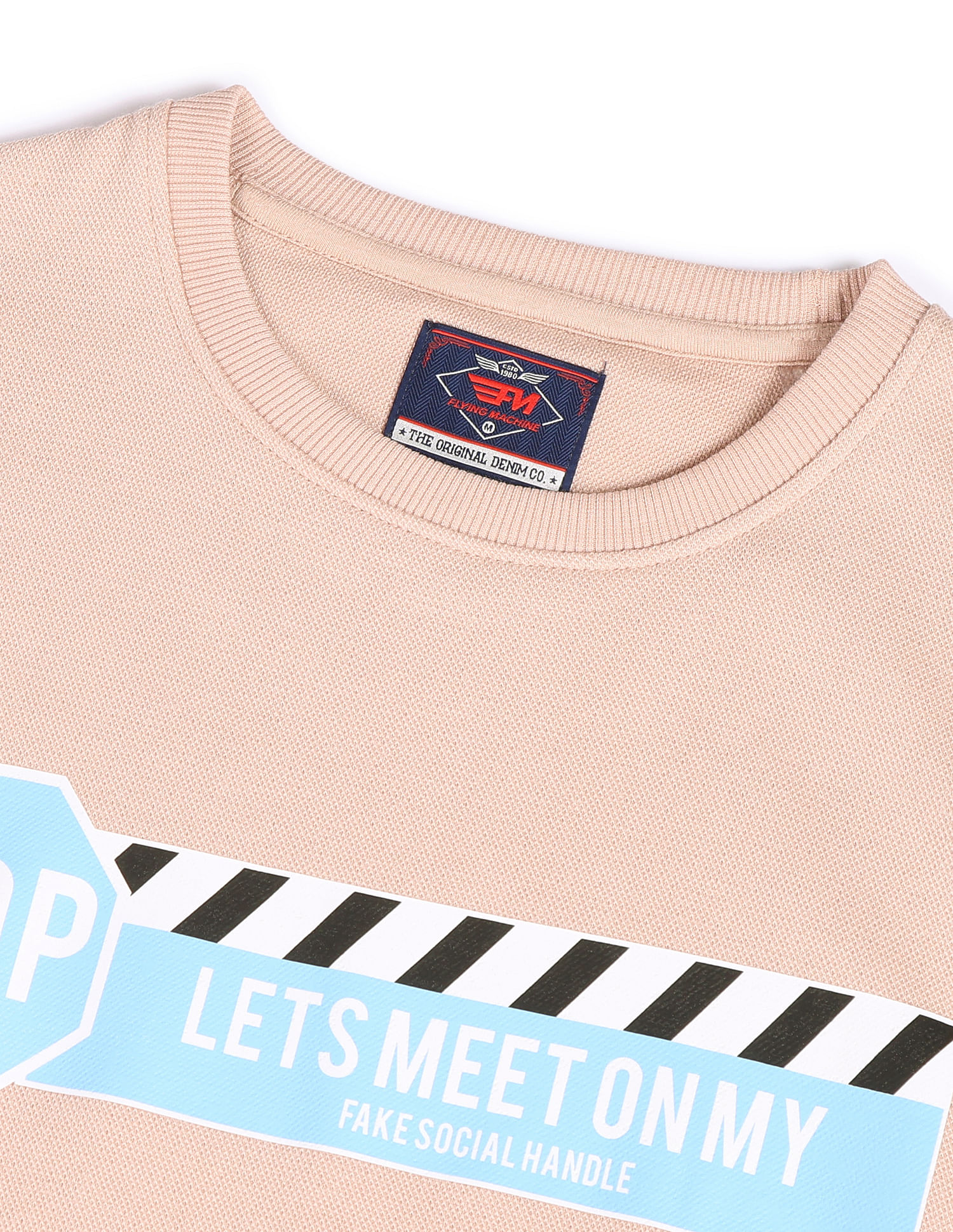 Flying Machine Crew Neck Typographic Print Sweatshirt