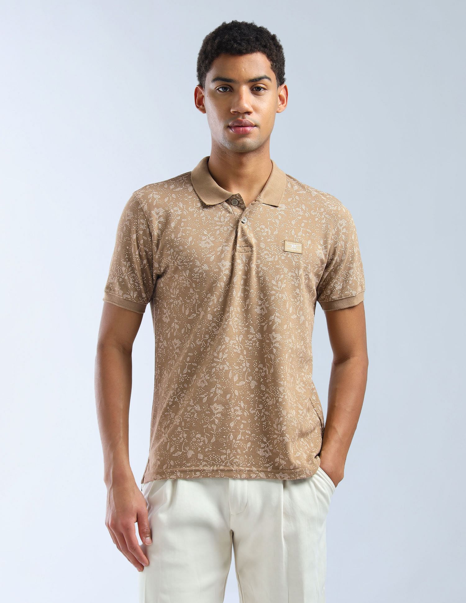 Flying Machine Floral Printed Essentials Polo Shirt