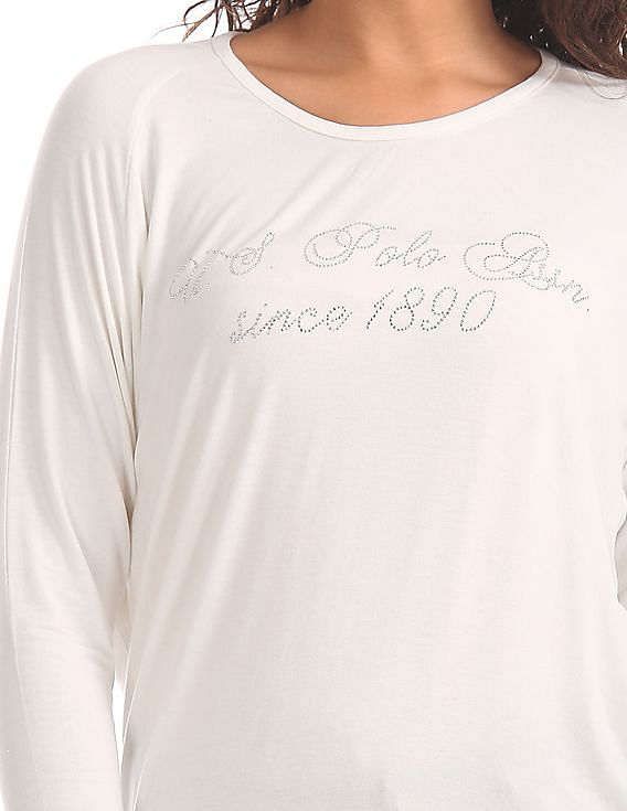 U.S. Polo Assn. Women Standard Fit Raglan Sleeve T-Shirt
