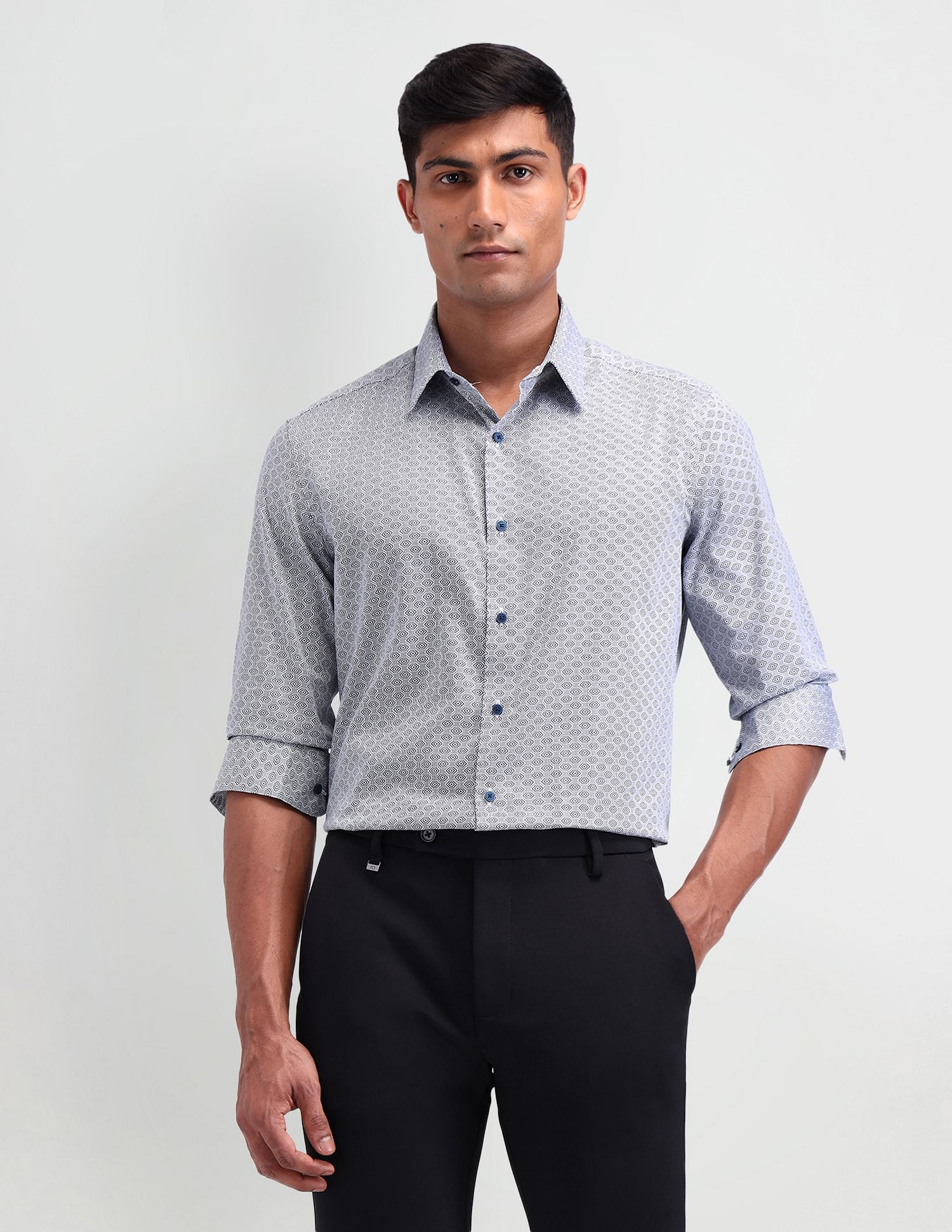 Arrow Newyork Manhattan Slim Fit Satin Shirt