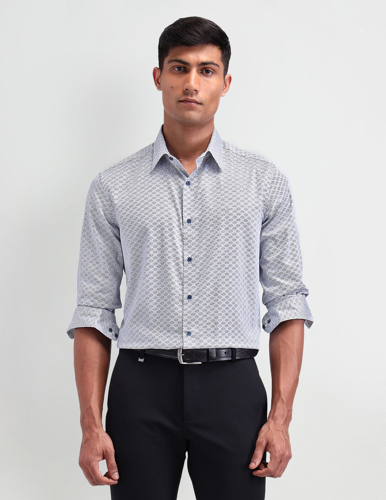 Arrow Newyork Manhattan Slim Fit Satin Shirt