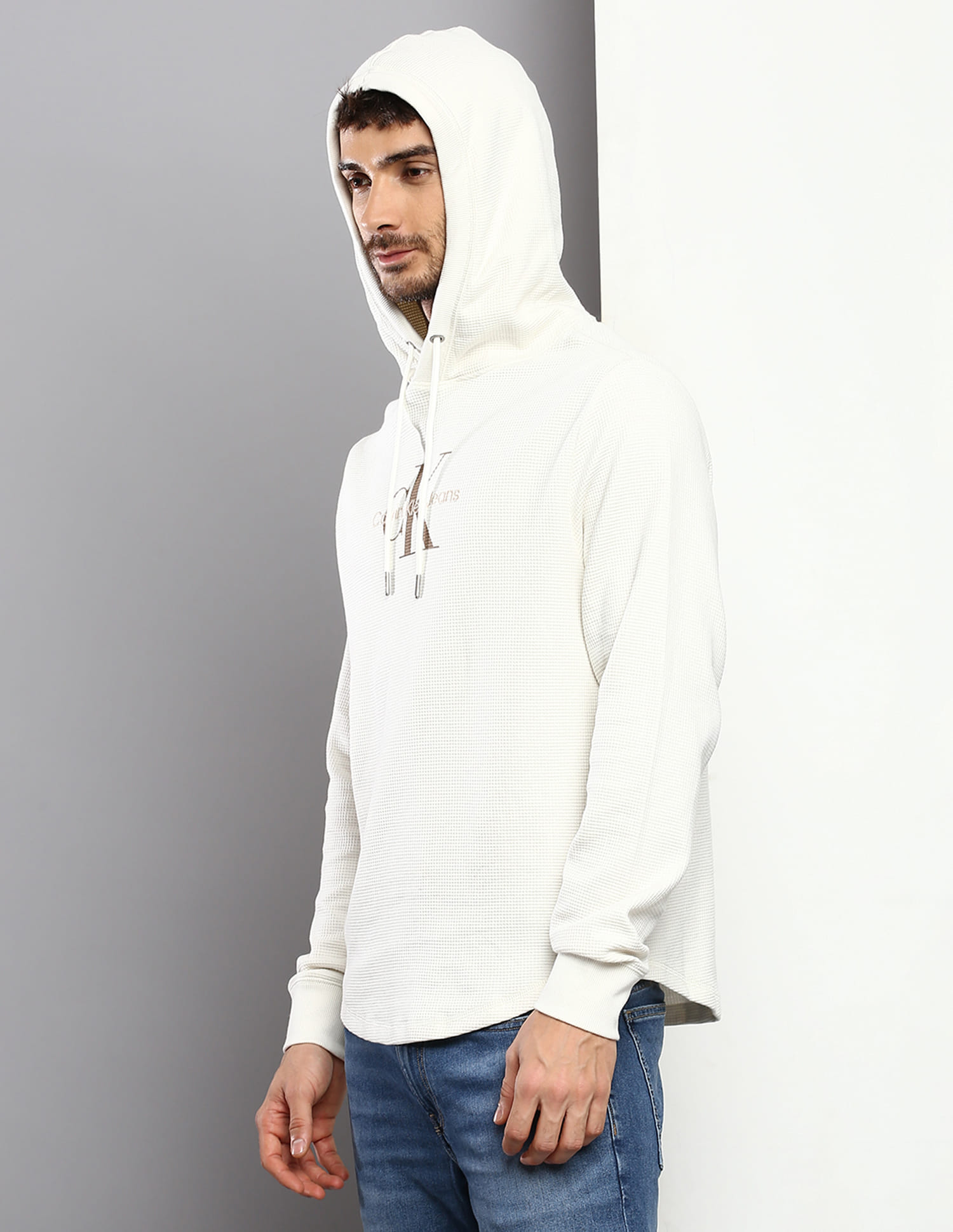 Buy Calvin Klein Jeans Typographic Print Waffle Hoodie