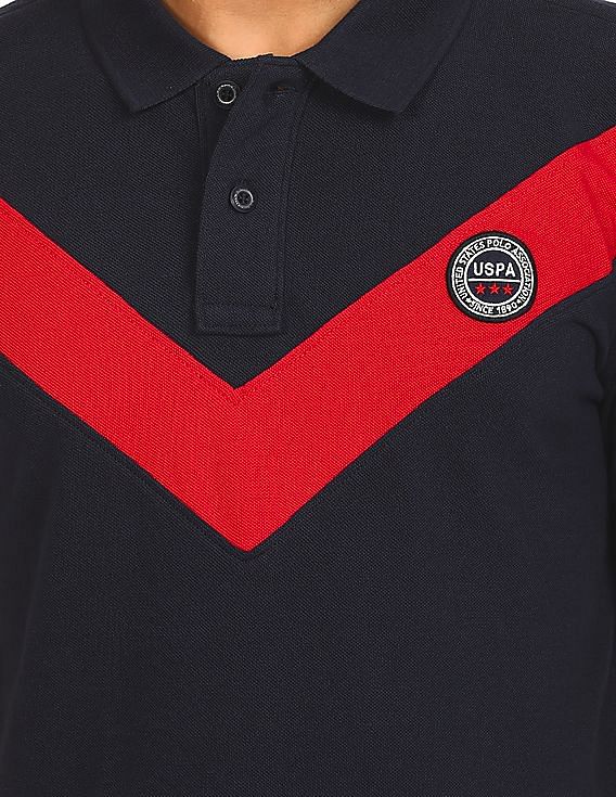 U.S. Polo Assn. Cotton Colour Block Polo Shirt