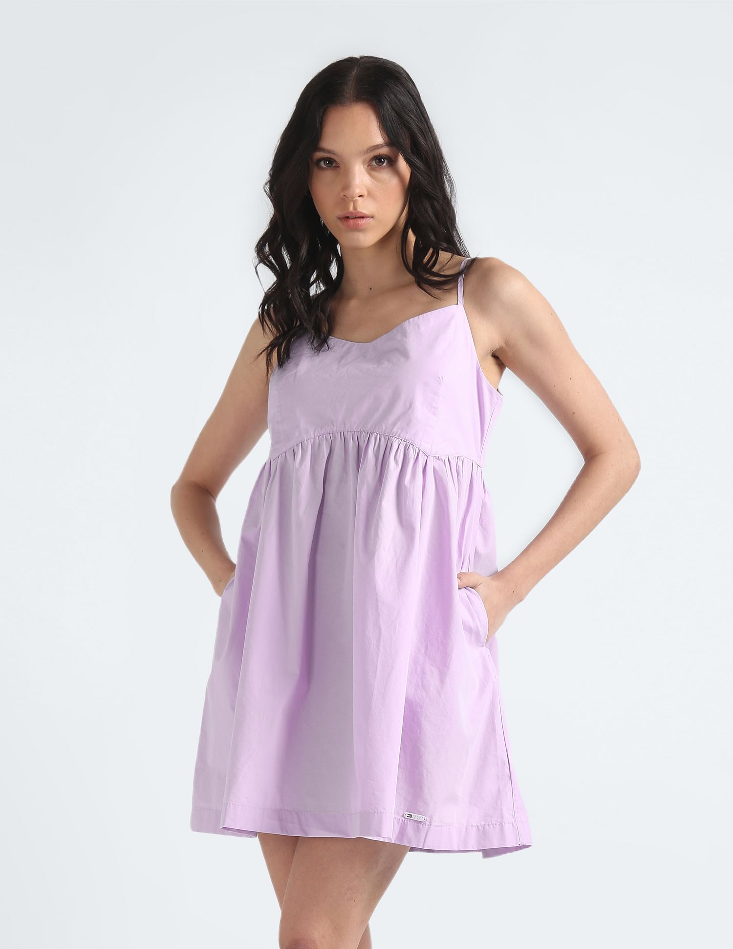 Tommy Hilfiger Back Tie Poplin Strap Dress