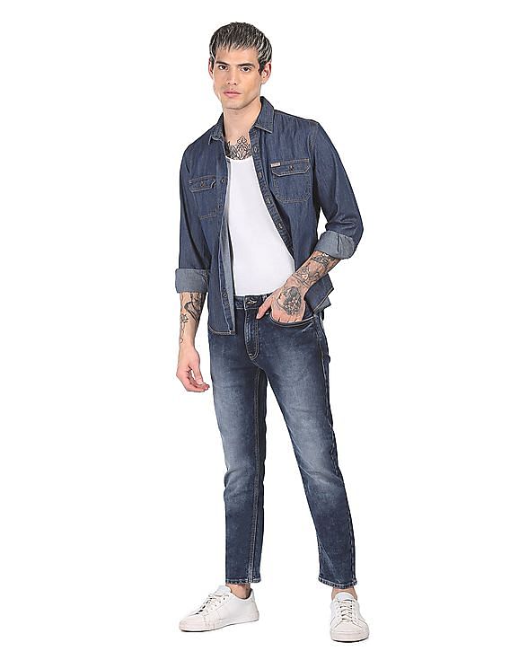 Flying Machine Mid Rise Michael Slim Tapered Fit Jeans