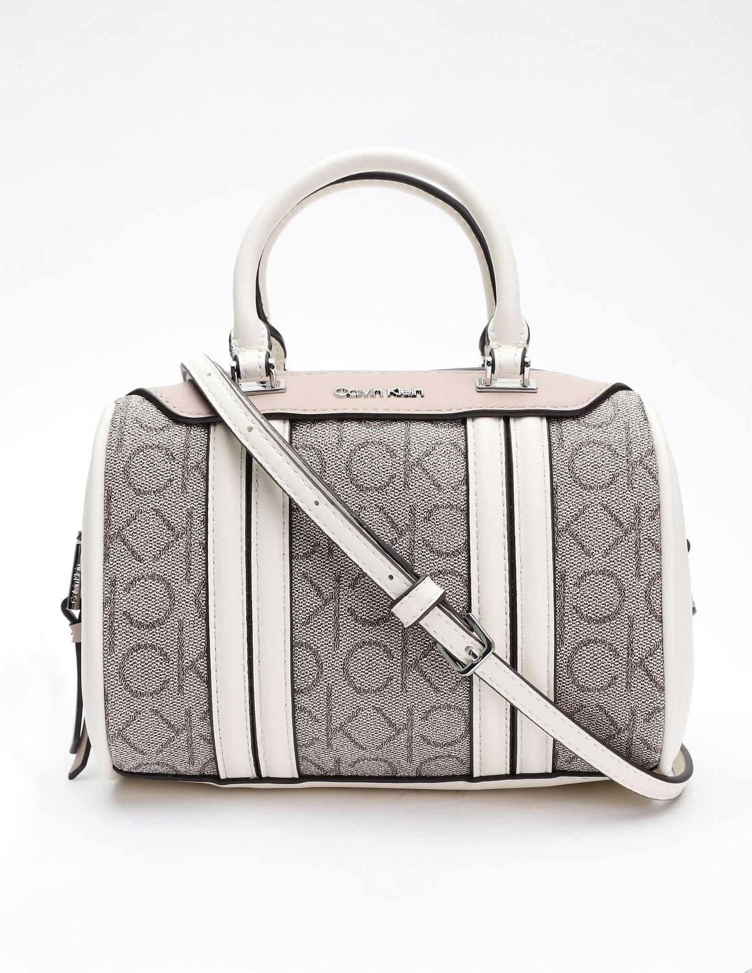 Calvin Klein Logo Beige Pvc Handbag