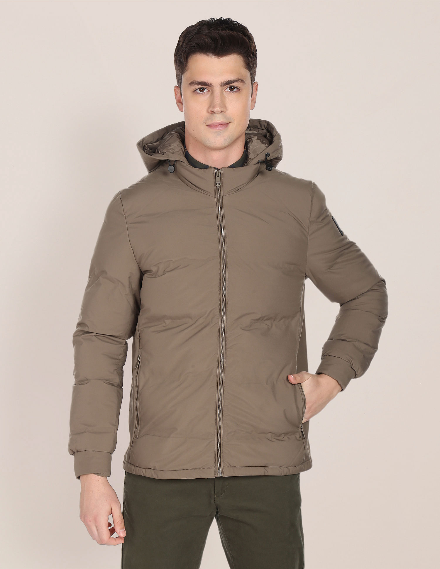 U.S. Polo Assn. Detachable Hood Panelled Polyester Jacket