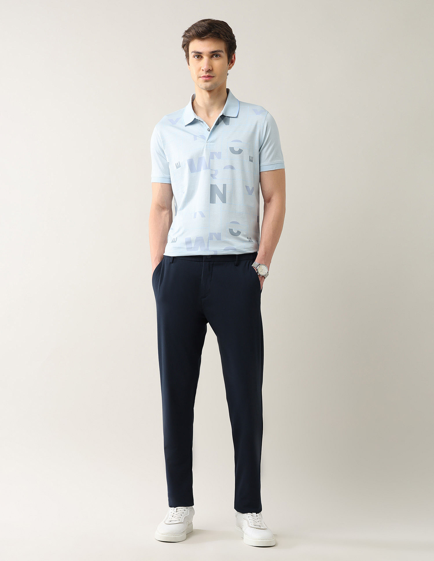 Arrow Newyork Typographic Printed Regular Fit Polo Shirt