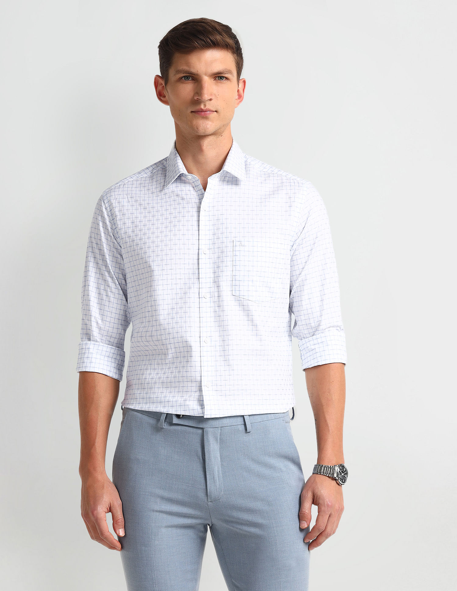 Arrow Windowpane Checked Dobby Shirt