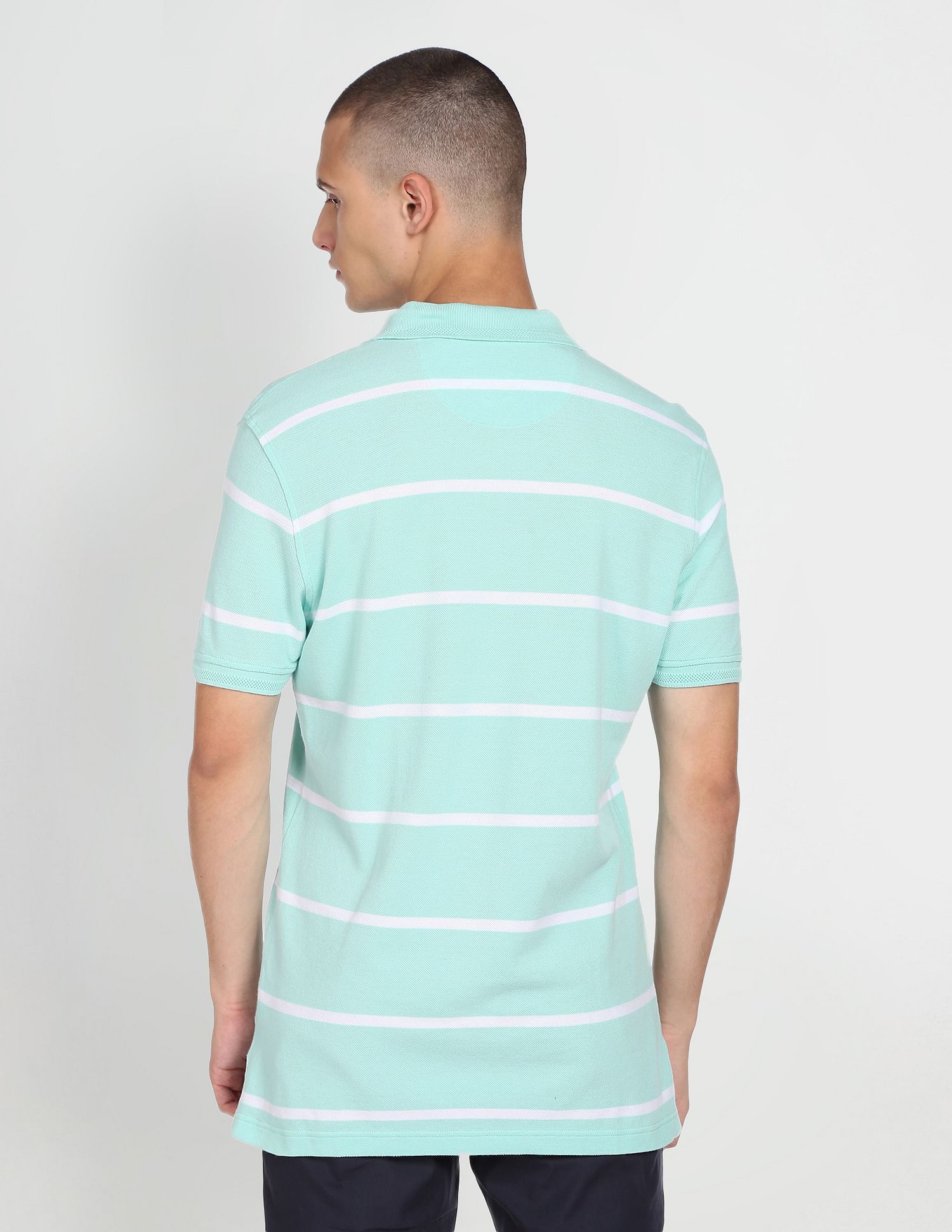 Arrow Sports Contrast Stripe Cotton Polo Shirt