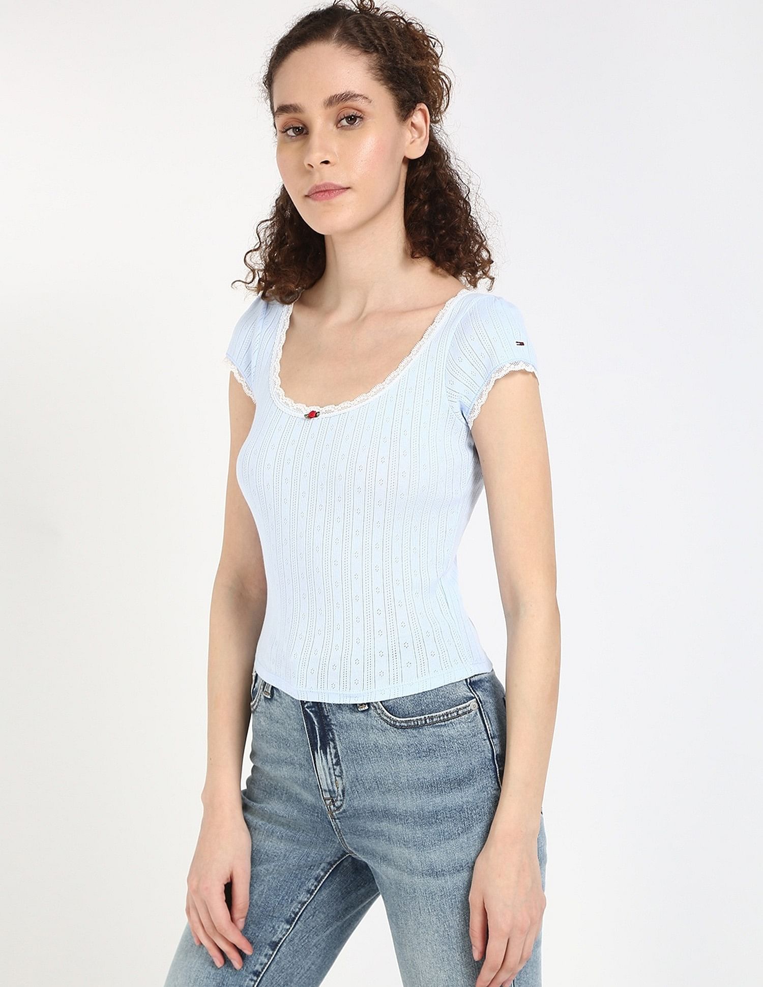 Tommy Hilfiger Slim-Fit Cotton Round Neck Top