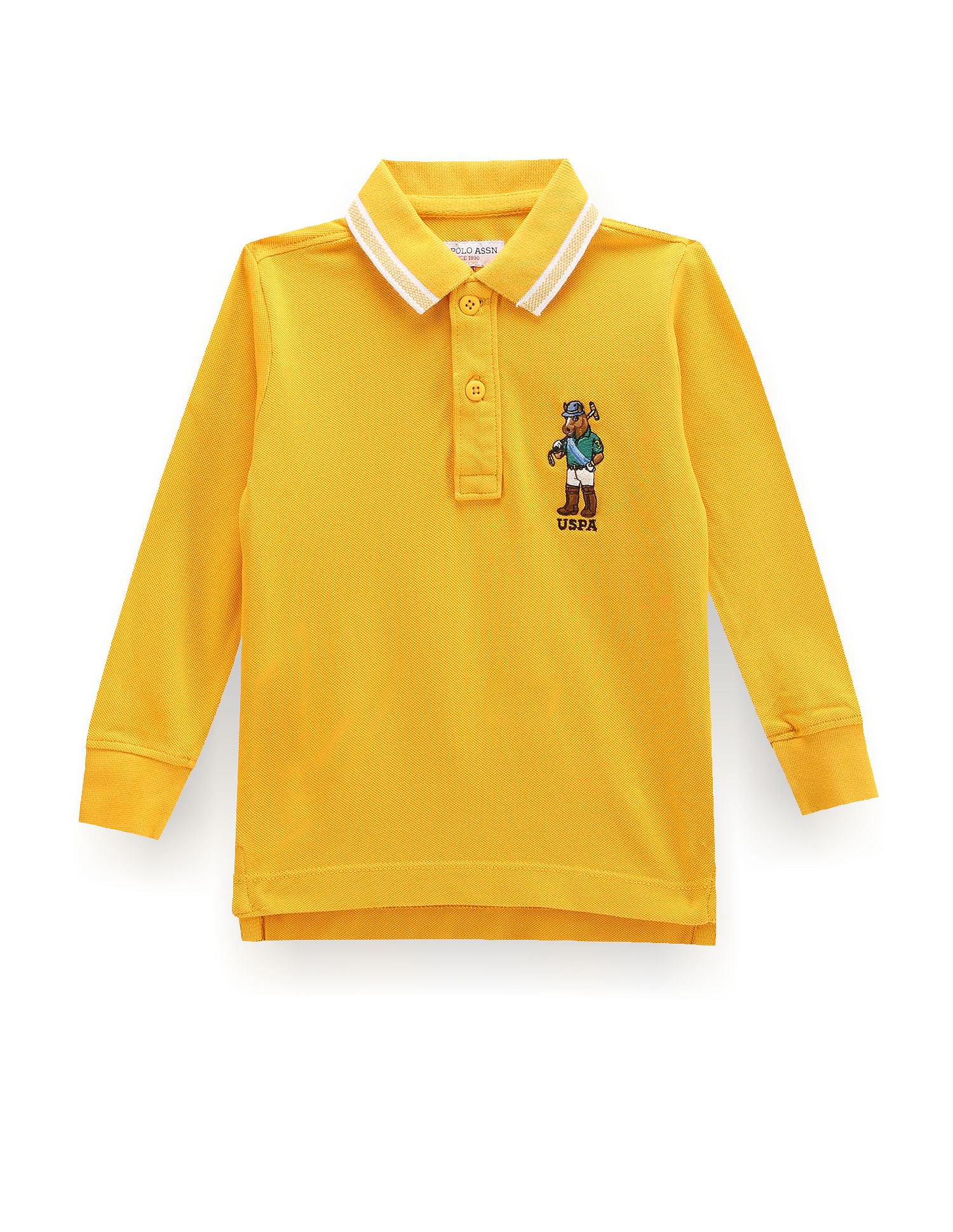 U.S. Polo Assn. Kids Boys Mascot Logo Cotton Polo Shirt