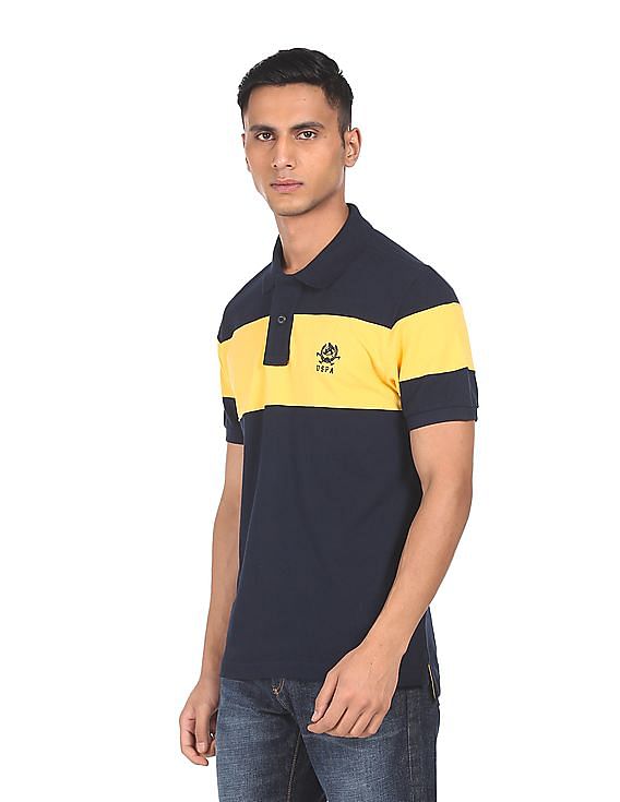 U.S. Polo Assn. Cotton Colour Block Polo Shirt
