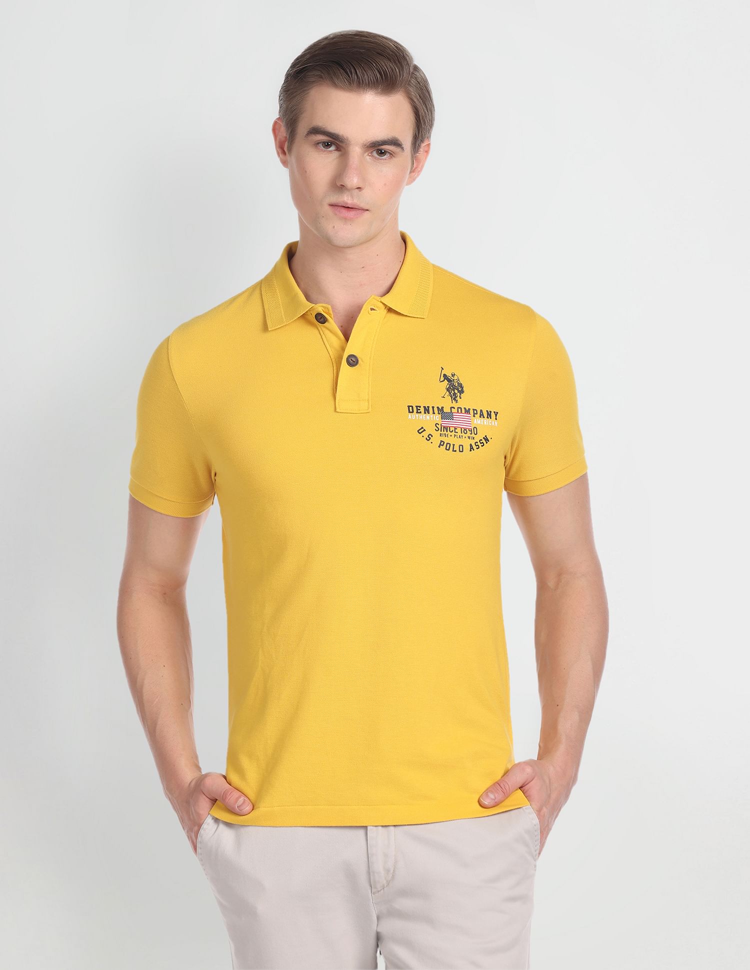 U.S. Polo Assn. Denim Co. Solid Muscle Fit Polo Shirt