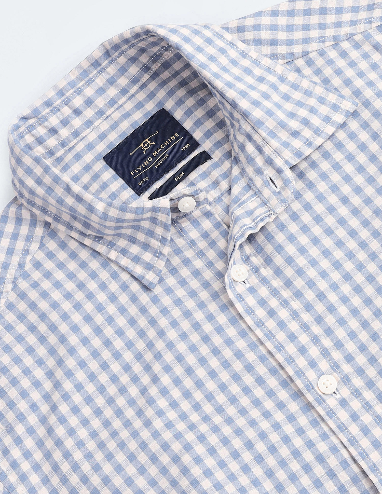 Flying Machine Gingham Check Slim Fit Shirt