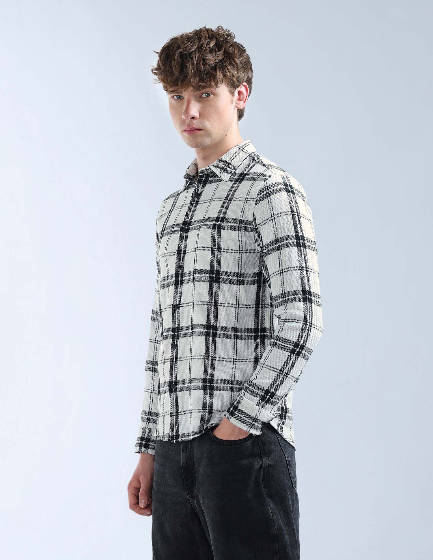 Flying Machine Regular Fit Plaid Checked Original Shirt