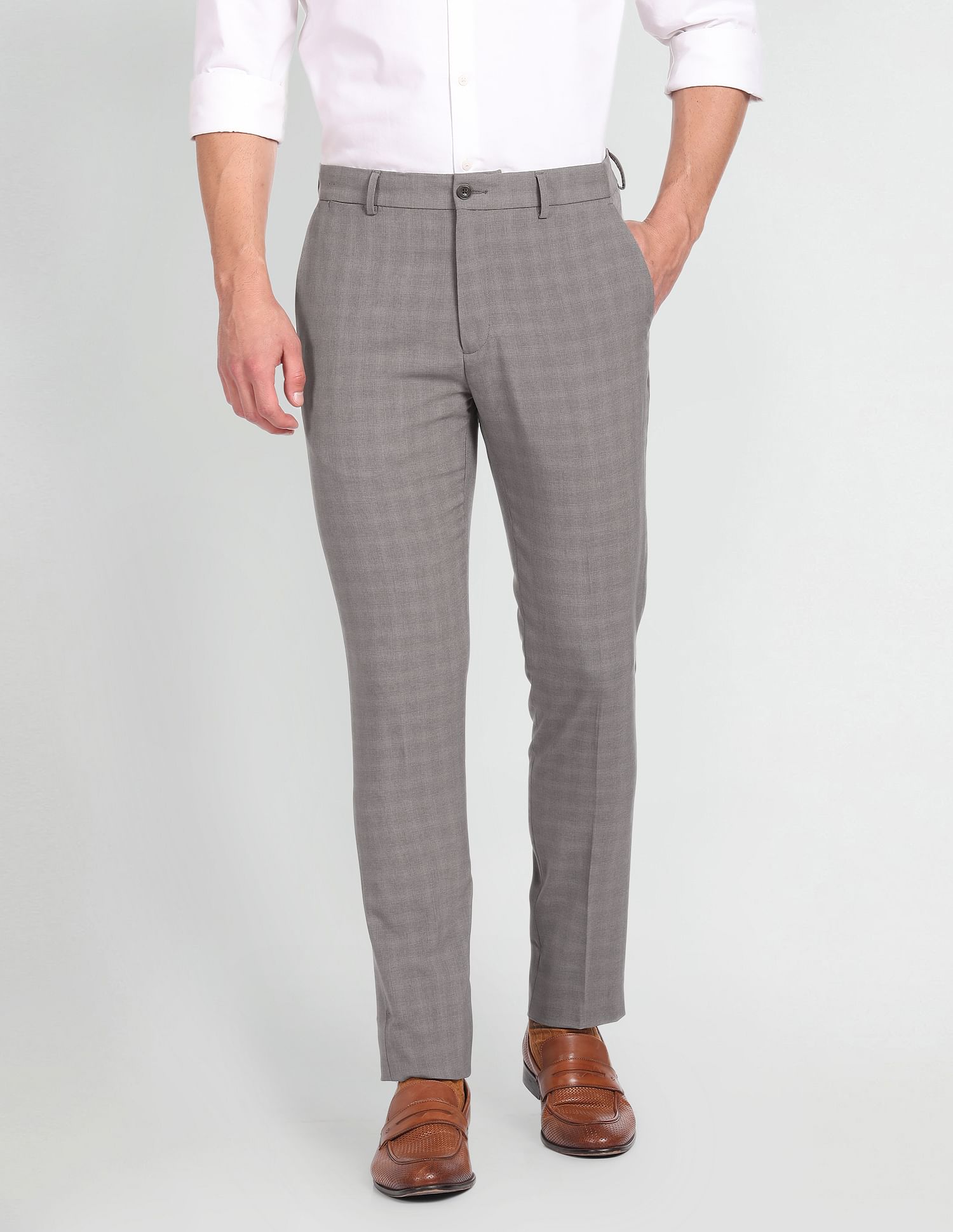 Arrow Newyork Mid Rise Dobby Trousers