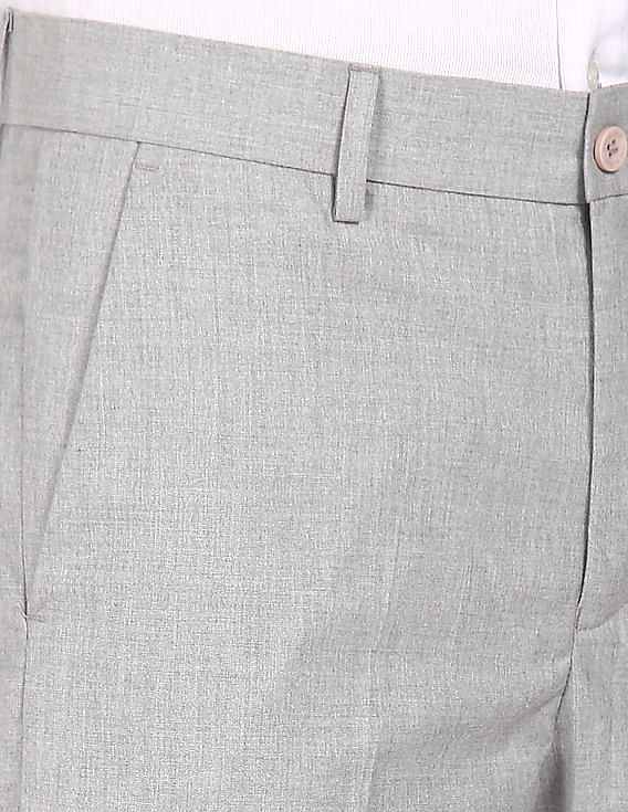 Buy Excalibur Men Grey Super Slim Fit Solid Formal Trousers - Trousers for  Men 2678899 | Myntra