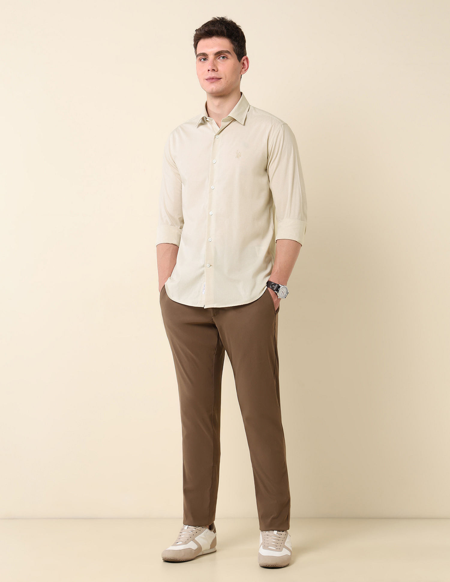 U.S. Polo Assn. Micro Checked Tailored Fit Shirt