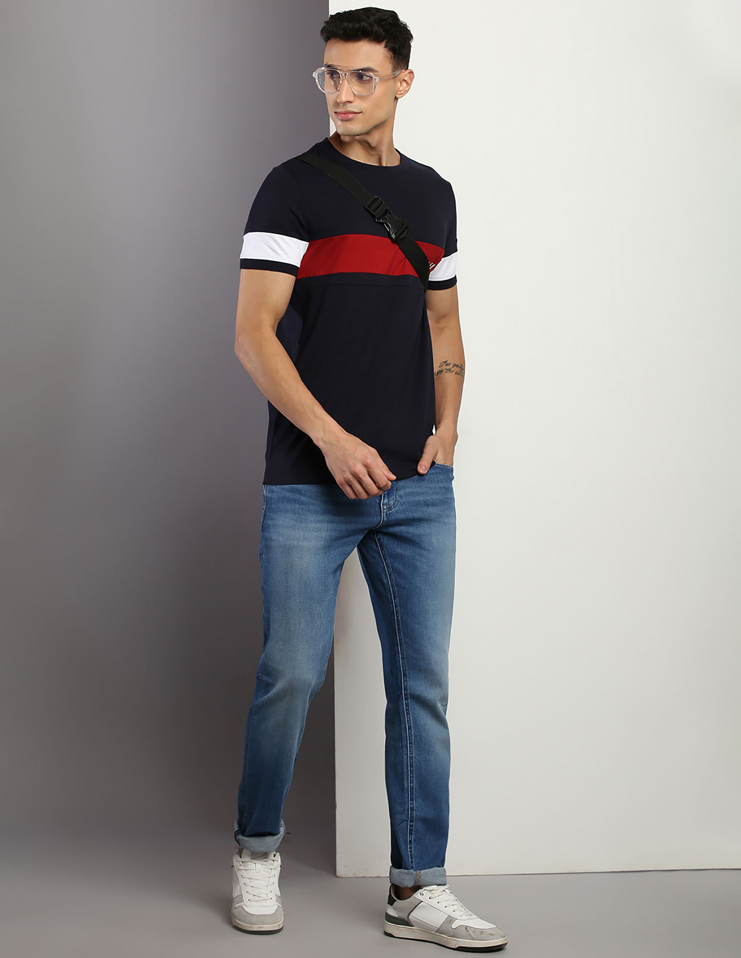 Tommy Hilfiger Transitional Cotton Colour Block T-Shirt NNNOW.com