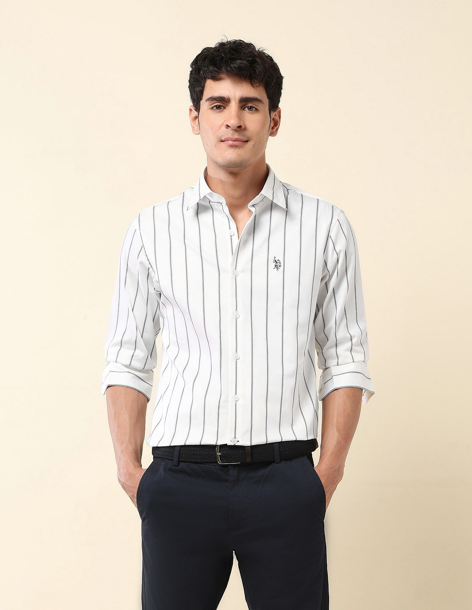 U.S. Polo Assn. Vertical Striped Tailored Fit Shirt