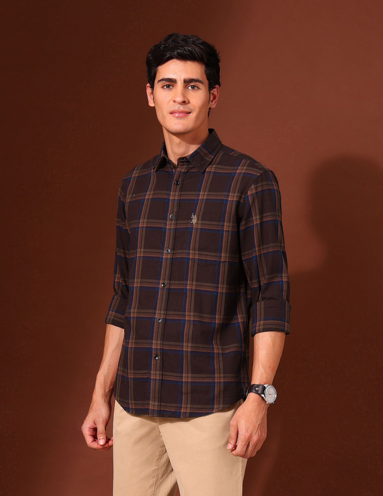 U.S. Polo Assn. Plaid Checked Pure Cotton Shirt