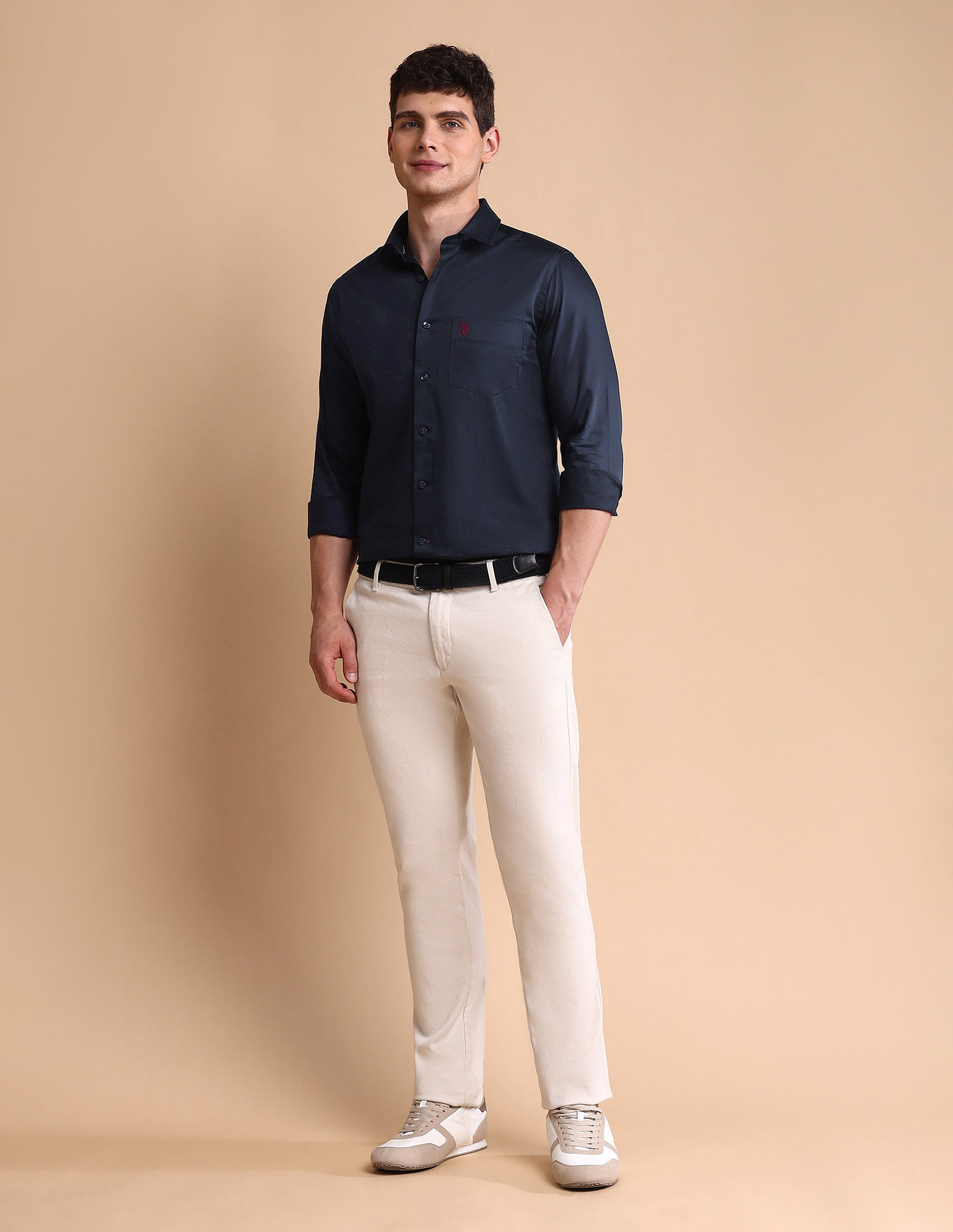 U.S. Polo Assn. Solid Tailored Fit Satin Shirt