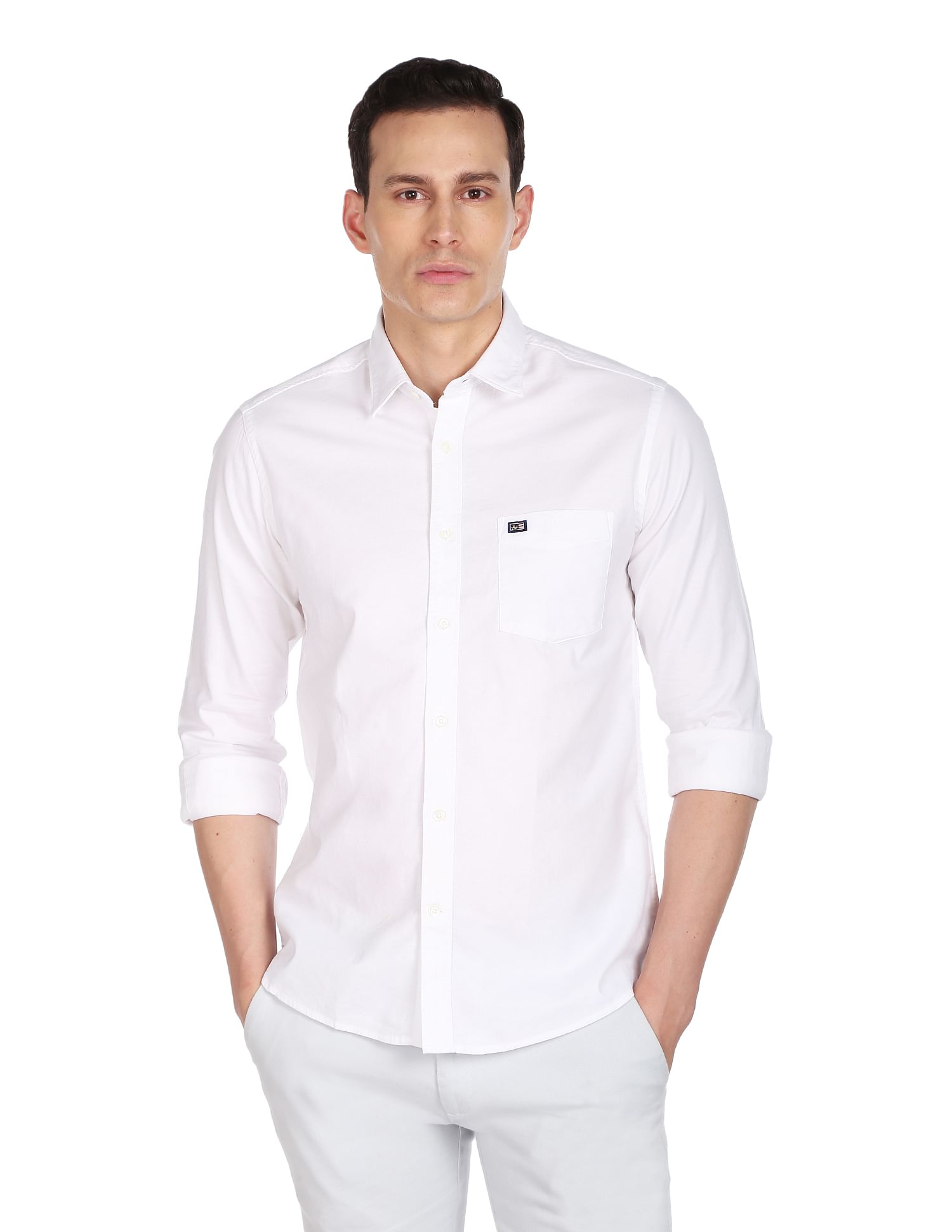 Arrow Sports Solid Manhattan Slim Fit Shirt