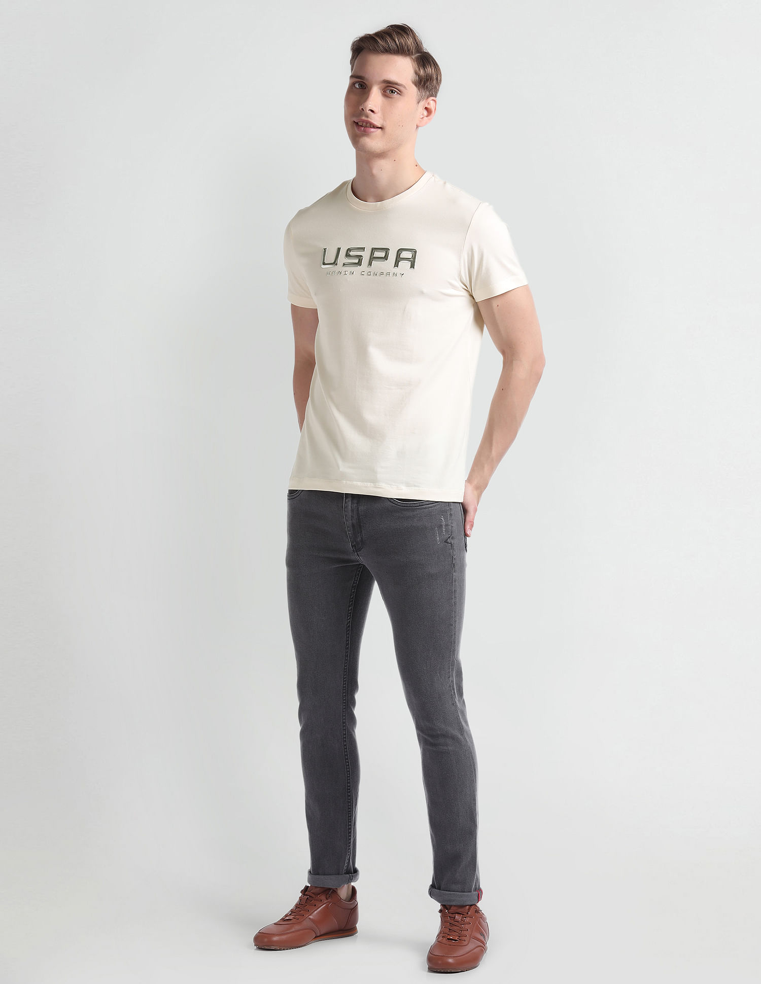 U.S. Polo Assn. Denim Co. Brand Print Cotton T-Shirt
