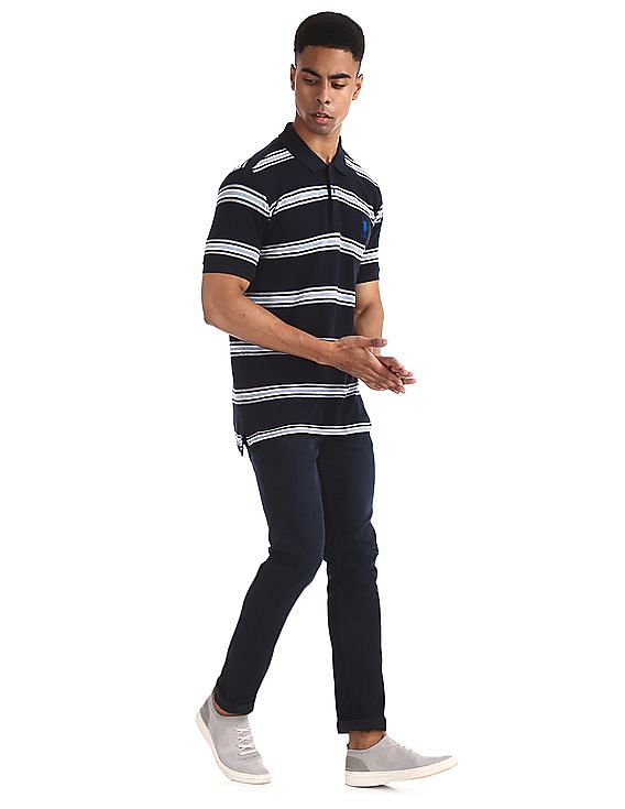 U.S. Polo Assn. Slim Fit Horizontal Stripe Polo Shirt