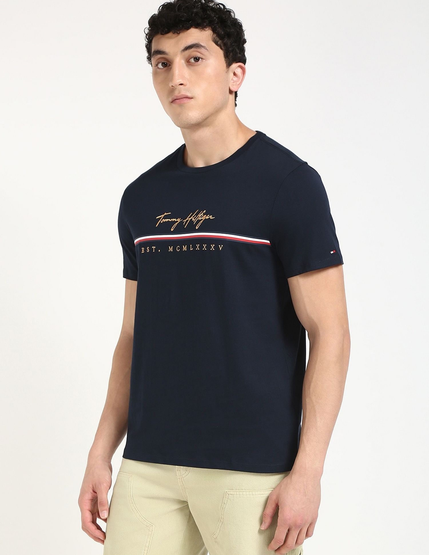 Tommy Hilfiger Embroidered Logo Regular-Fit Cotton T-Shirt