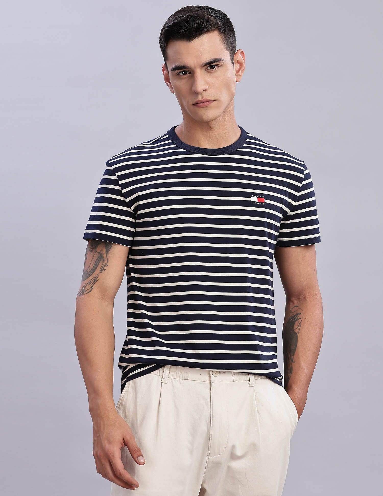 Tommy Hilfiger Mens Blue Printed T-Shirt