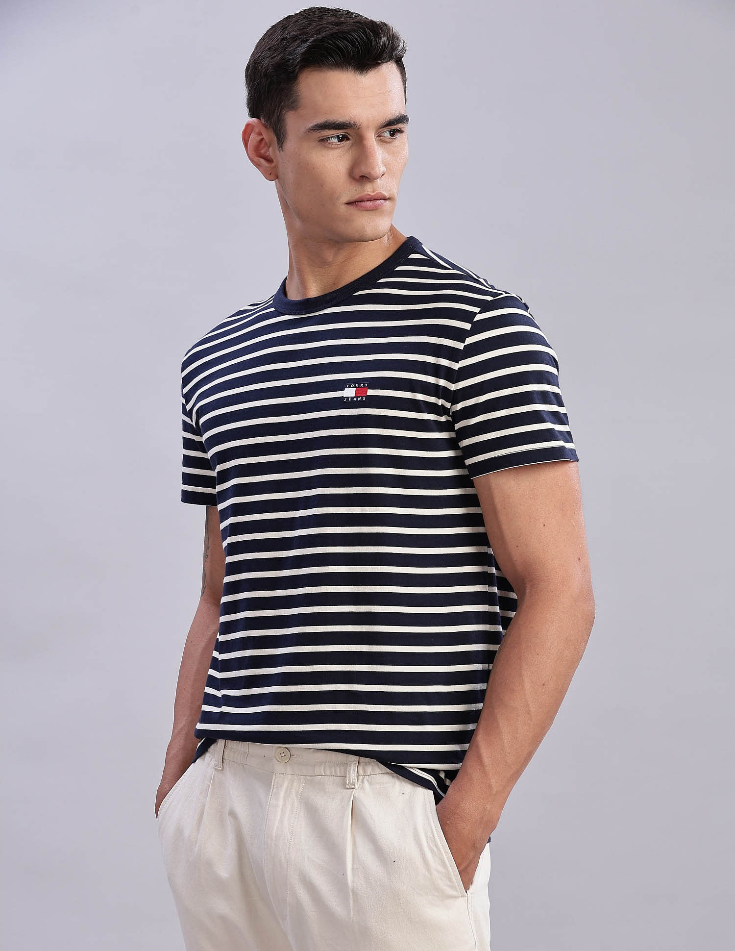 Tommy Hilfiger Mens Blue Printed T-Shirt