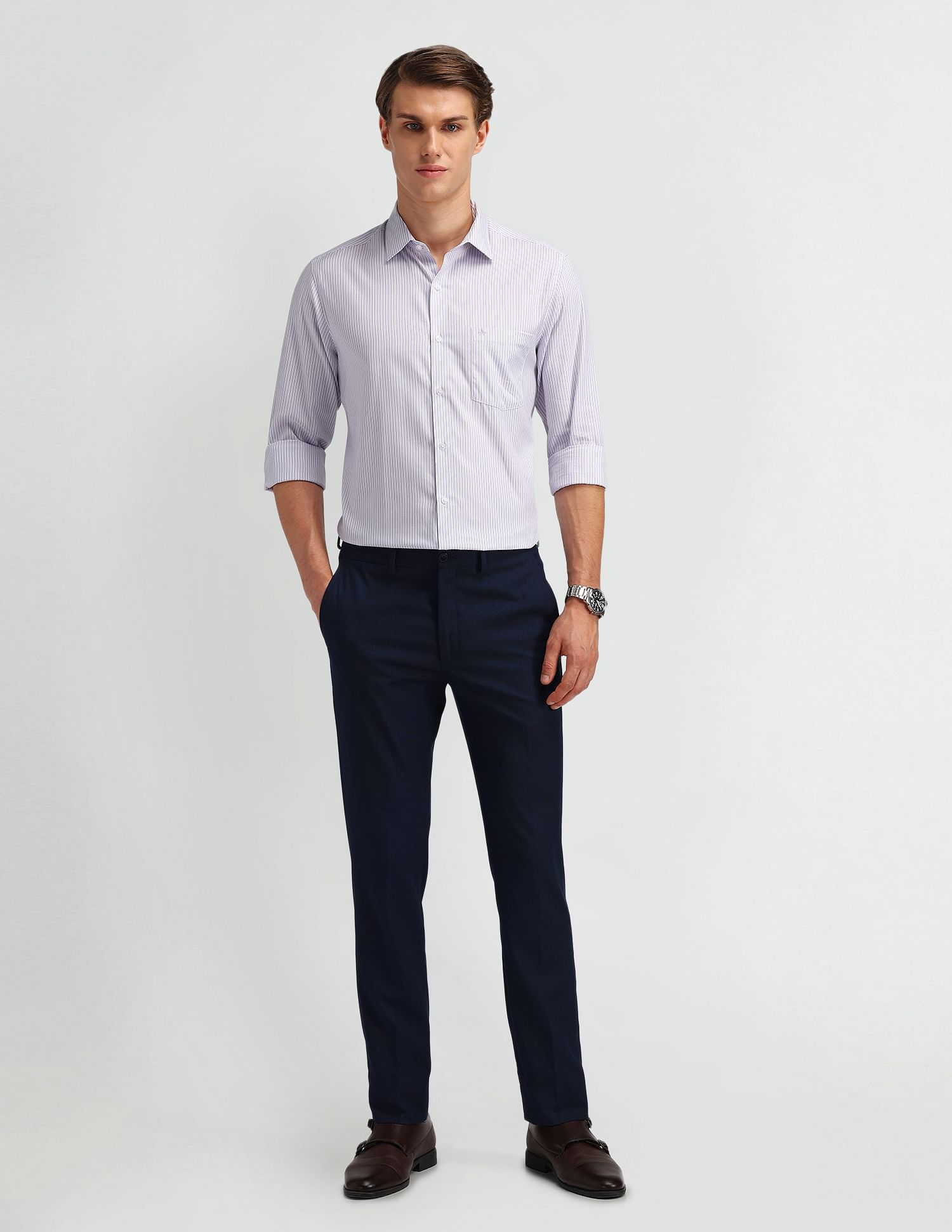 Arrow Pinstriped Slim Fit Shirt
