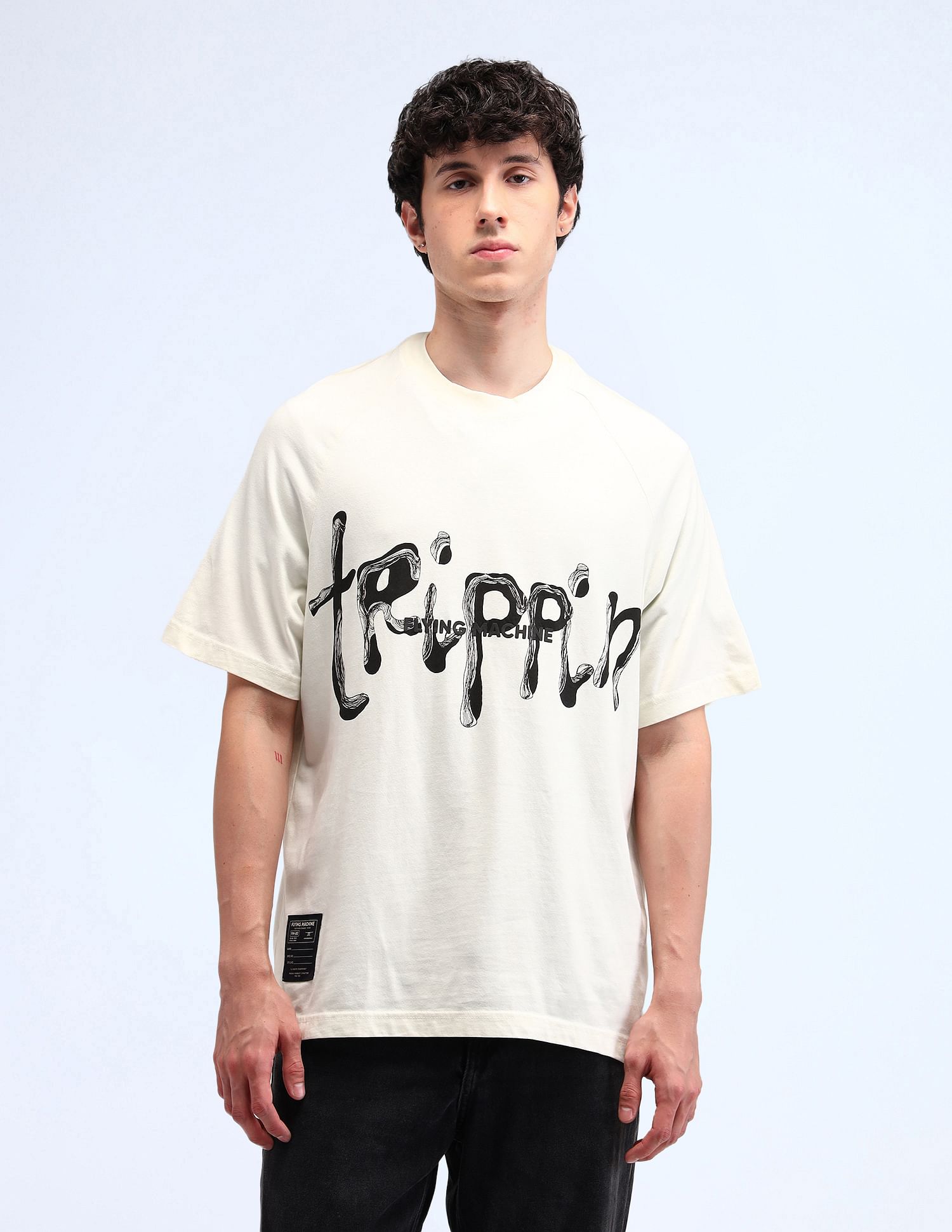 Flying Machine Oversized Typographic Print T-Shirt