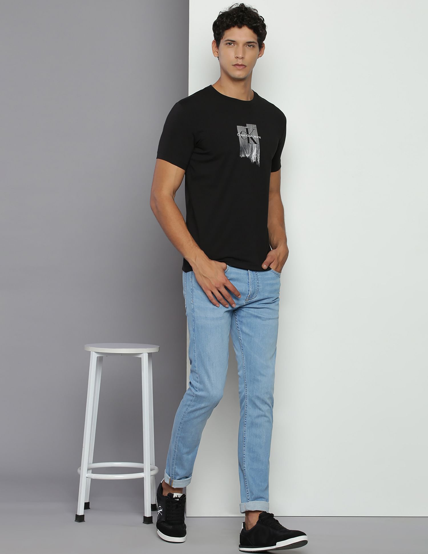 Calvin Klein Foil Brand Print Slim Fit T-Shirt