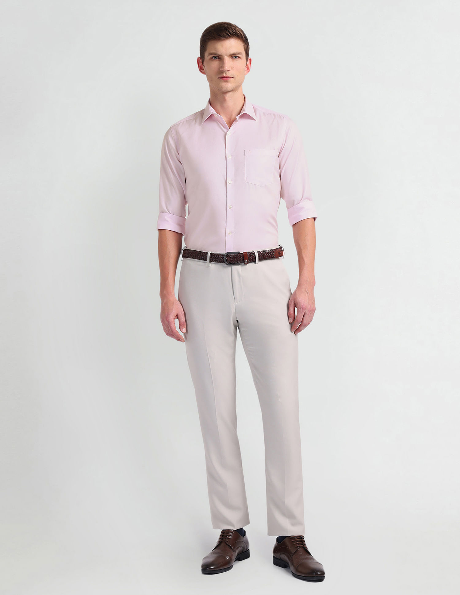 Arrow Vertical Stripe Auto Press Shirt