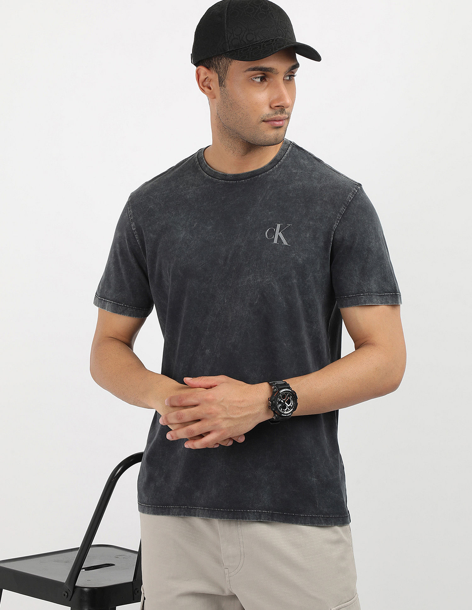 Calvin Klein Acid Wash Monogram T-Shirt
