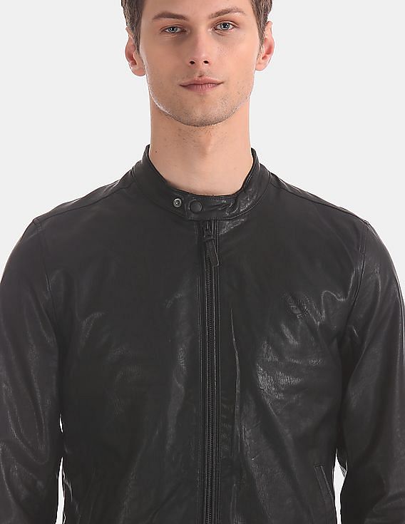 U.S. Polo Assn. Zip Up Front Solid Biker Jacket