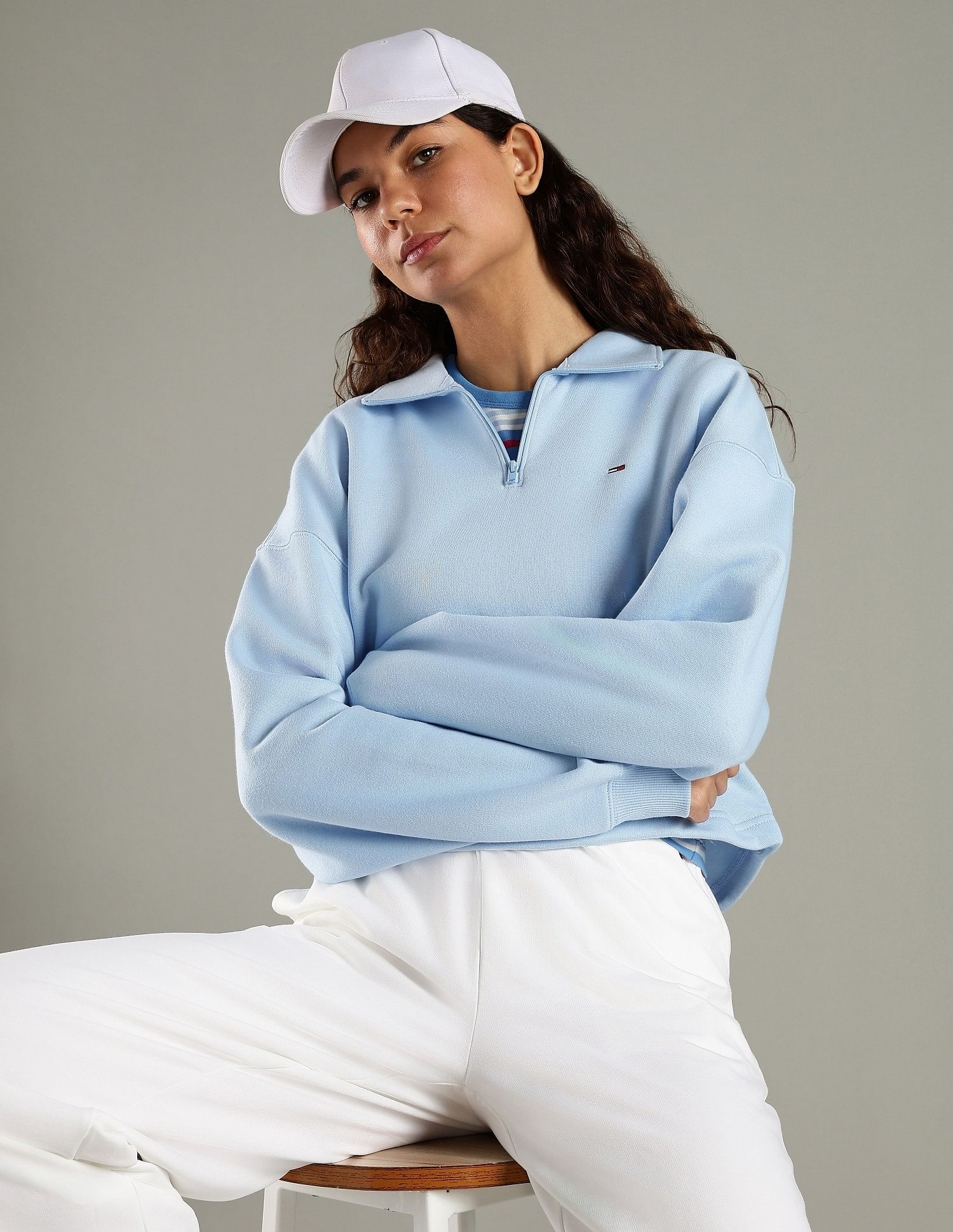 Tommy Hilfiger Regular Fit Cotton Half-Zip Sweatshirt