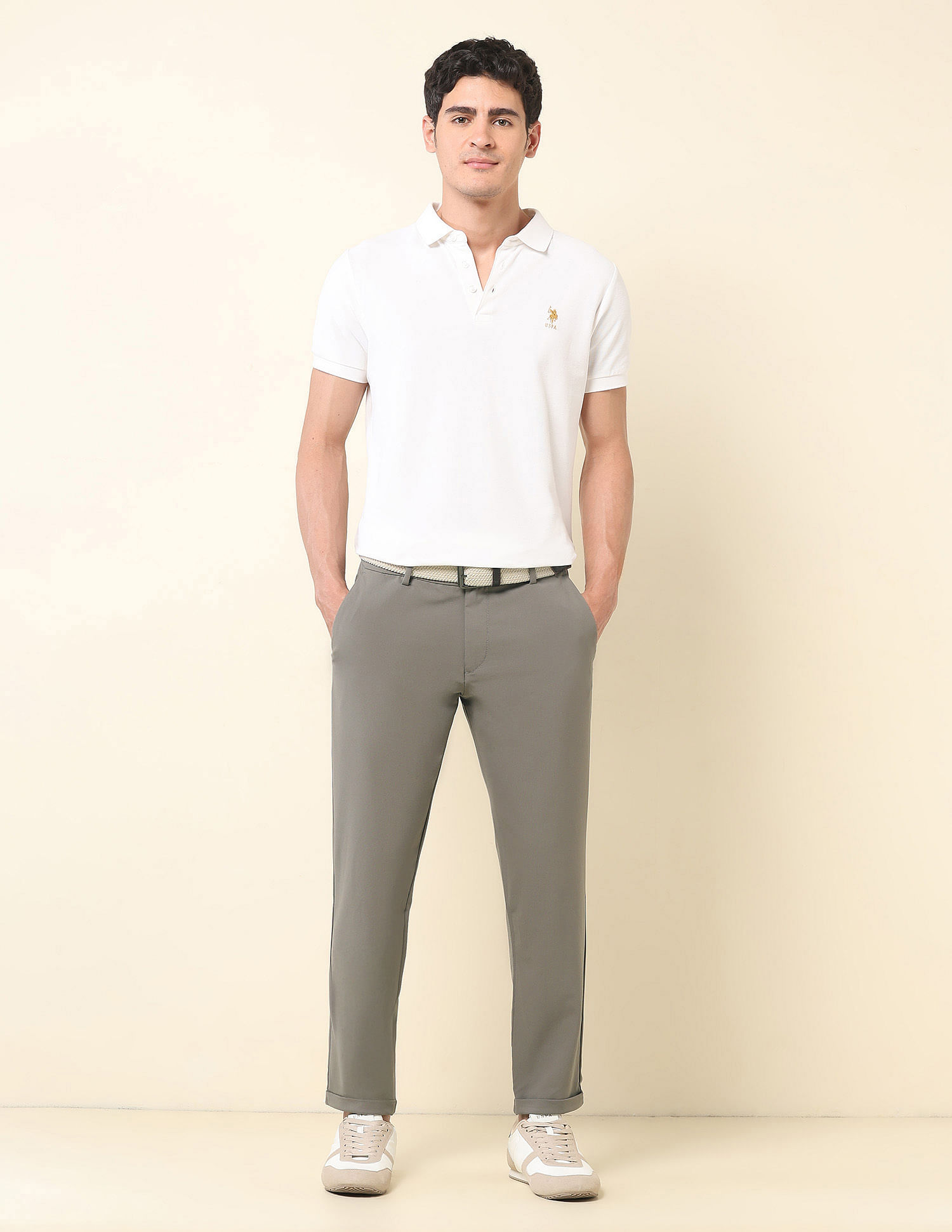 U.S. Polo Assn. Henry Tapered Fit Solid Trousers