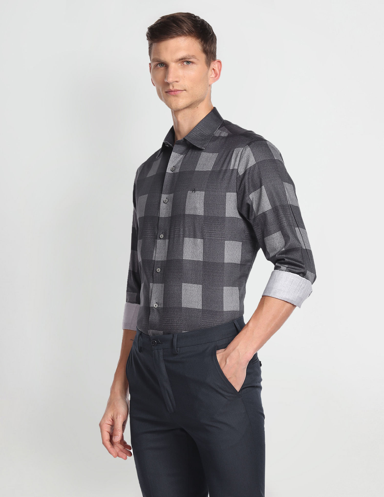 Arrow Windowpane Check Cotton Shirt