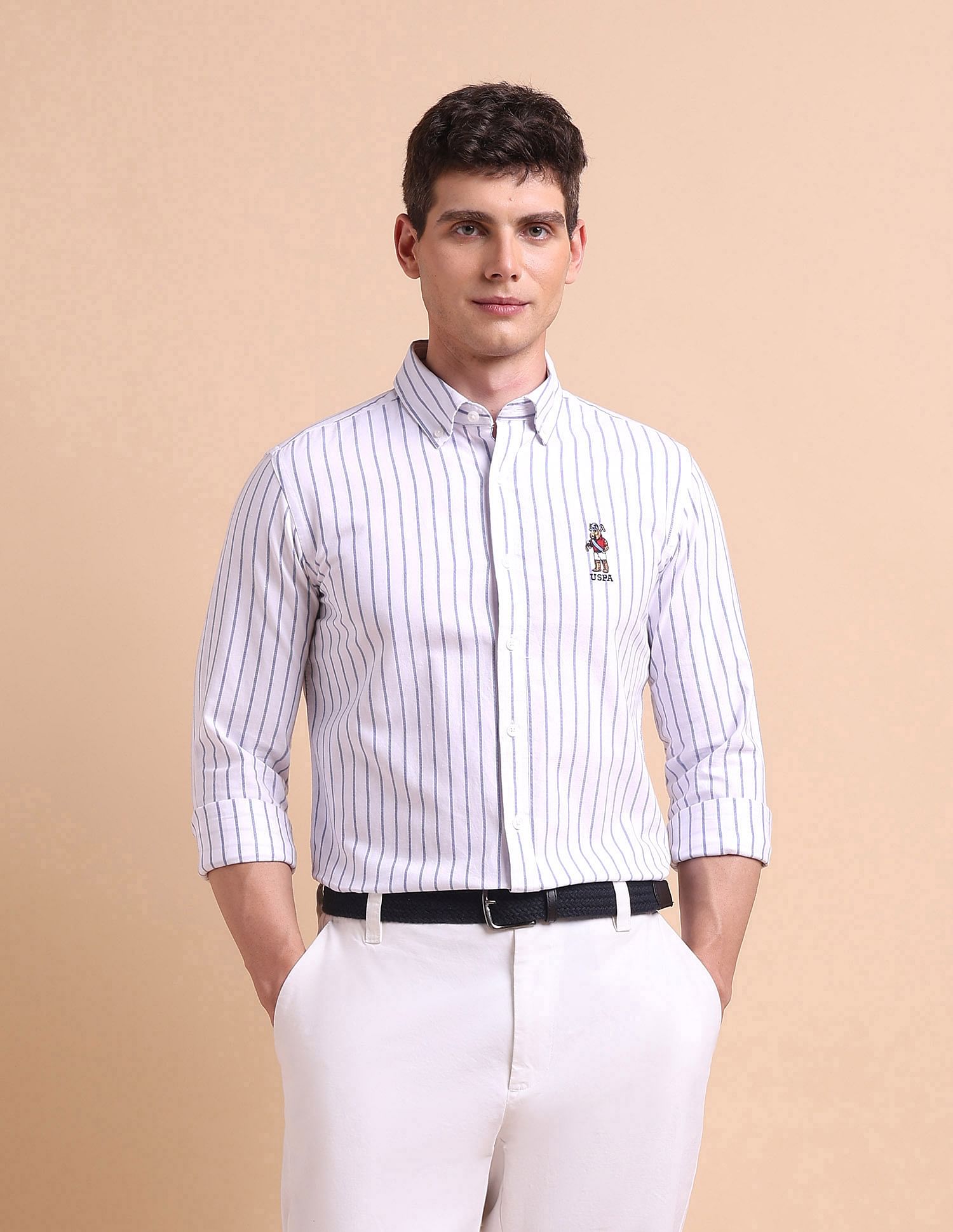 U.S. Polo Assn. Tailored Fit Vertical Striped Shirt