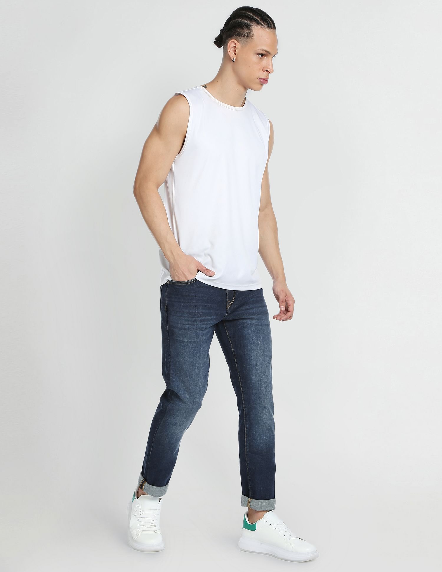Flying Machine Stone Wash Slim Tapered Fit Jeans