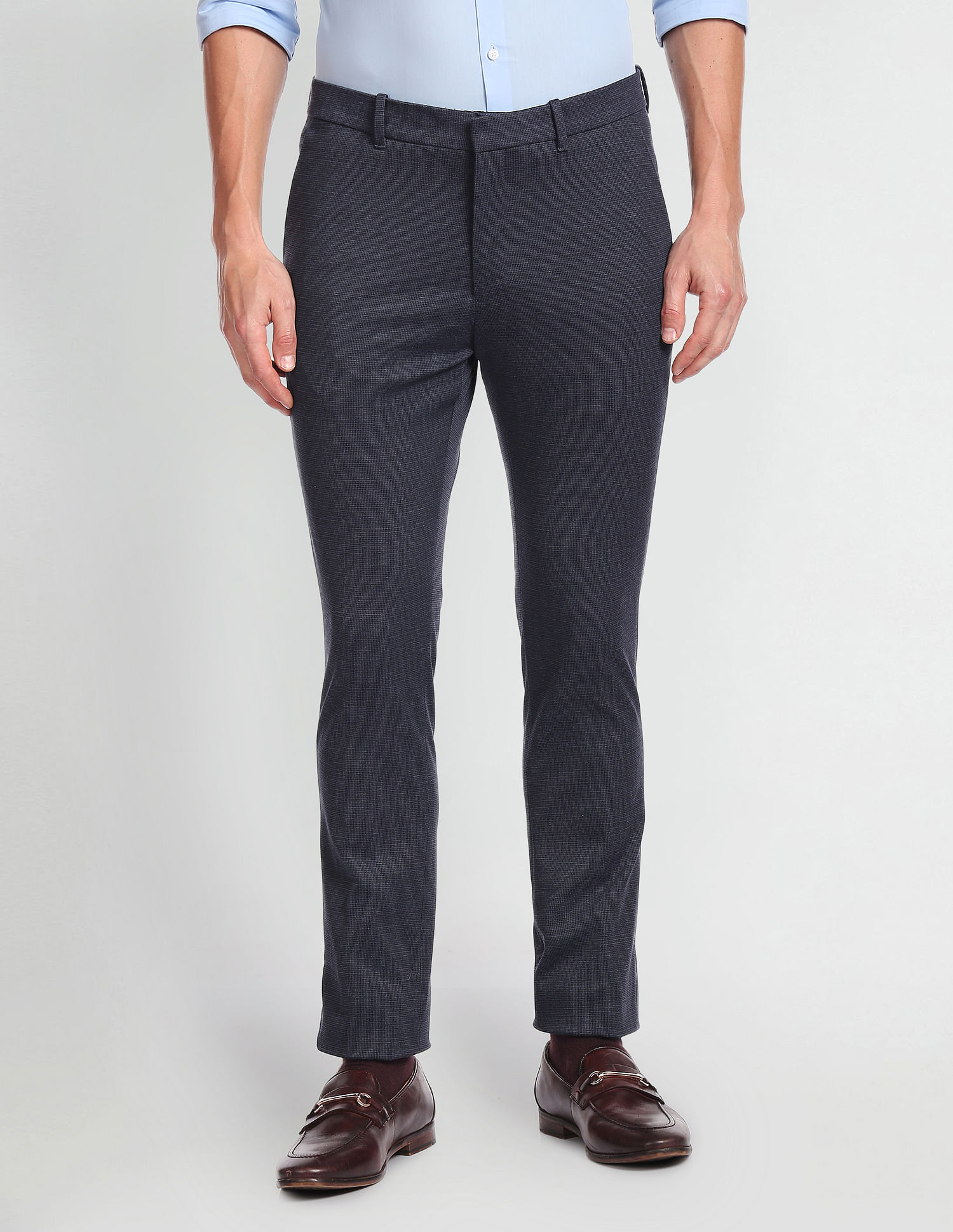 Arrow Micro Check Super Slim Fit Trousers