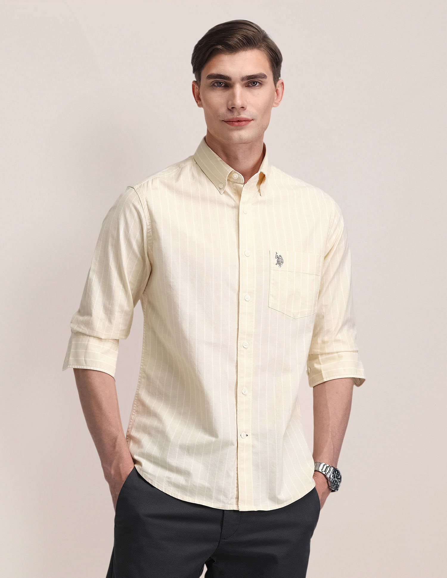 U.S. Polo Assn. Vertical Stripe Tailored Fit Shirt