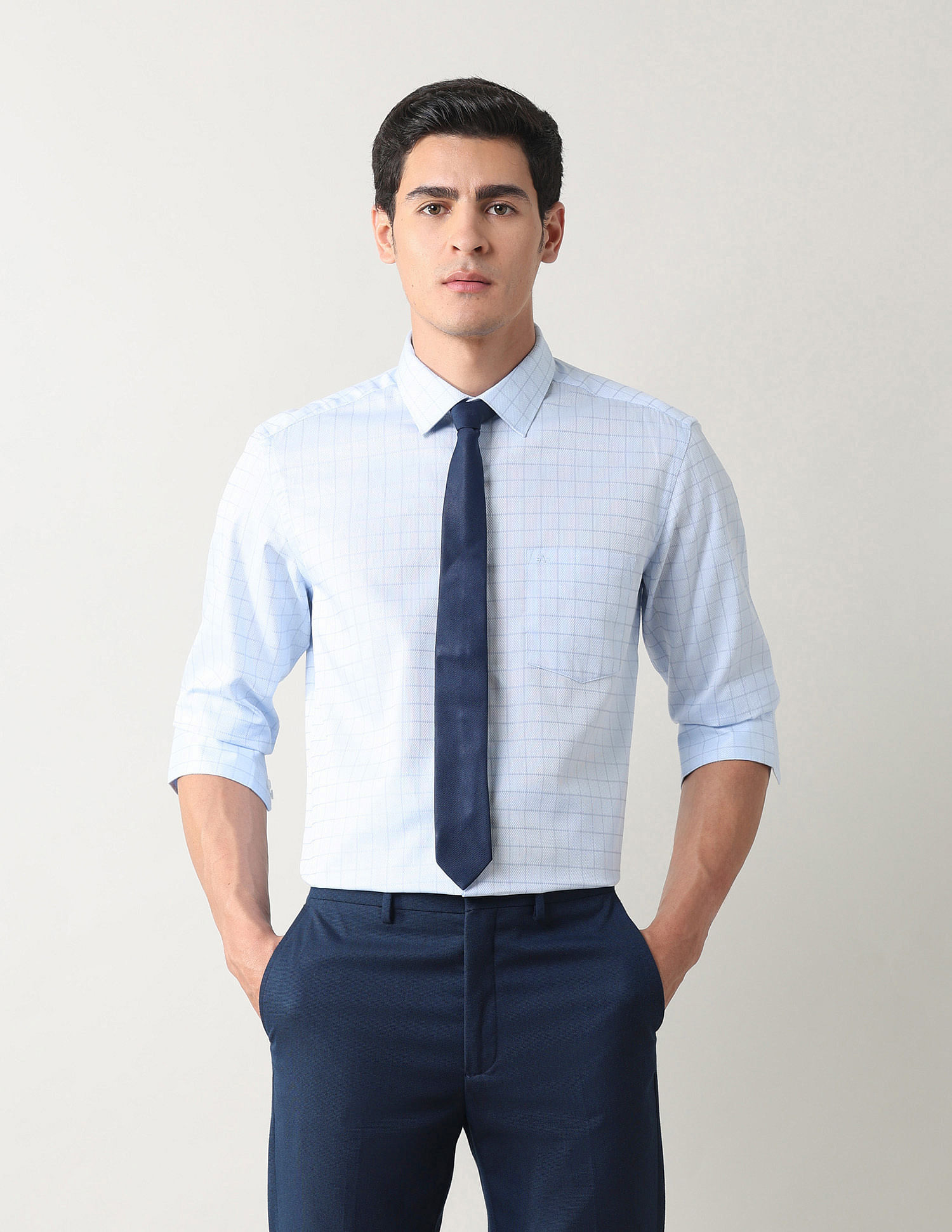 Arrow Windowpane Checked Manhattan Slim Fit Shirt